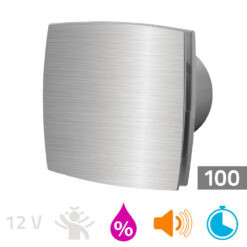 Bathroom fan humidity sensor/timer 100 mm aluminium Silent