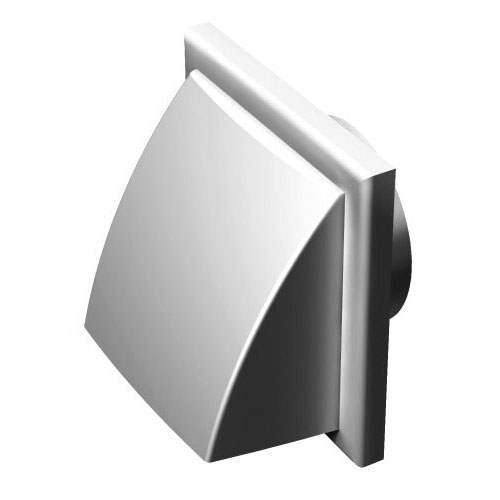 Air vent white with hood 154×154 mm for Ø100 mm