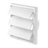Air vent with blades Louvre white 154×154 mm for Ø100 mm