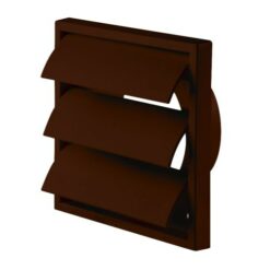 Air vent with blades Louvre brown 154×154 mm for Ø100 mm