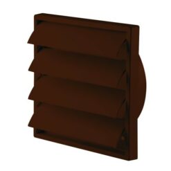 Air vent with blades Louvre brown 187x187mm for Ø125mm