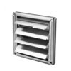 Air vent with self-closing blades stainless steel 185×185 mm for Ø125 mm
