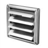 Air vent with self-closing blades stainless steel 185×185 mm for Ø150 mm