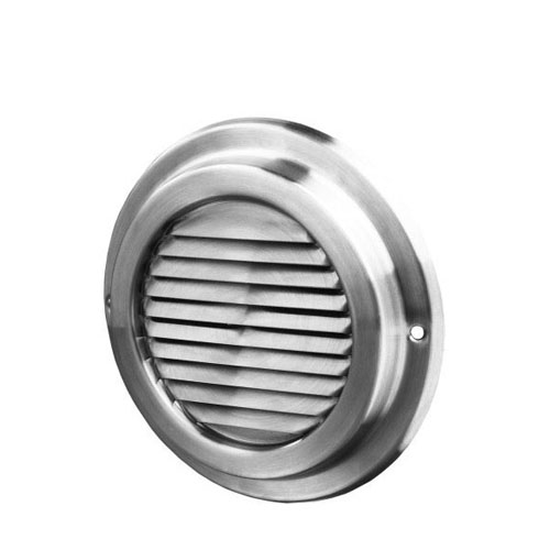 Air vent round with fixed blades stainless steel for Ø100 mm
