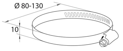 Hose clip Ø80 – 130 mm