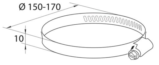 Hose clip Ø150 – 170 mm