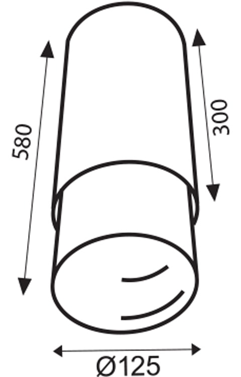 Ventilation tube telescopic Ø125 mm – 300-500 mm