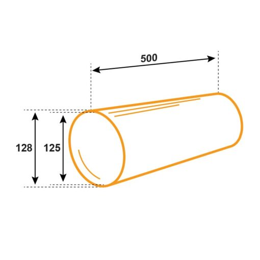 Ventilation tube Ø125 mm 50 cm
