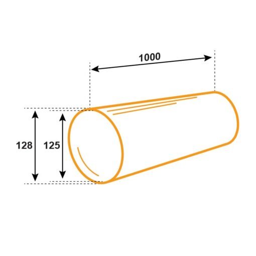Ventilation tube Ø125 mm 100 cm