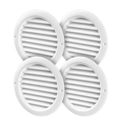 Ventilation grid round plastic white 59×47 mm 4 pieces