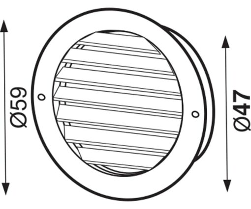 Ventilation grid round plastic brown 59×47 mm 4 pieces