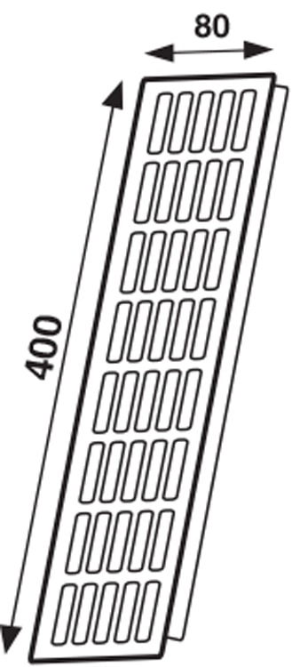 Aluminium ventilation grid white 400×80 mm