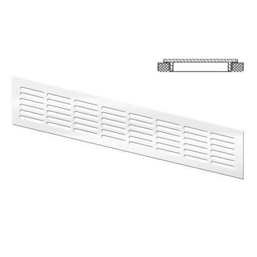 Aluminium ventilation grid white 400×80 mm