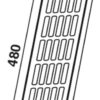 Aluminium ventilation grid 480×80 mm