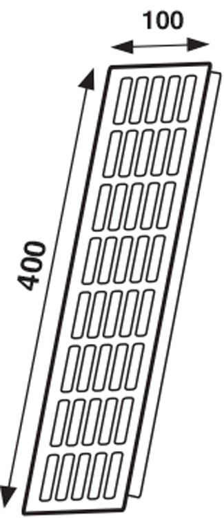 Aluminium ventilation grid 400×100 mm