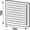 Stainless stell fixed louvre vent with insect screen 150×150 mm