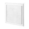 Plastic fixed louvre vent with insect screen 204×204 mm white