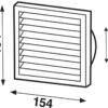 Plastic fixed louvre vent with insect screen 154×154 mm brown