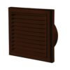 Plastic fixed louvre vent with insect screen 186×186 mm brown