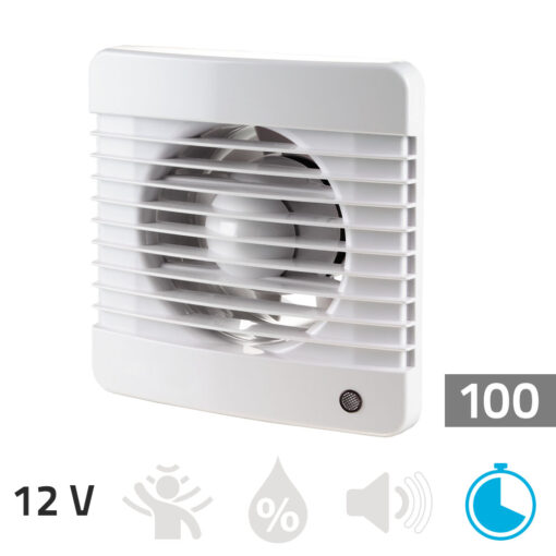 Bathroom fan 12V – timer 100 mm basic