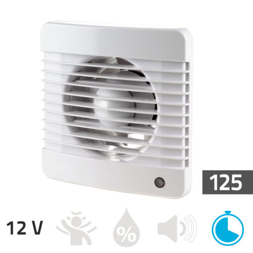 Bathroom fan 12V – timer 125 mm basic