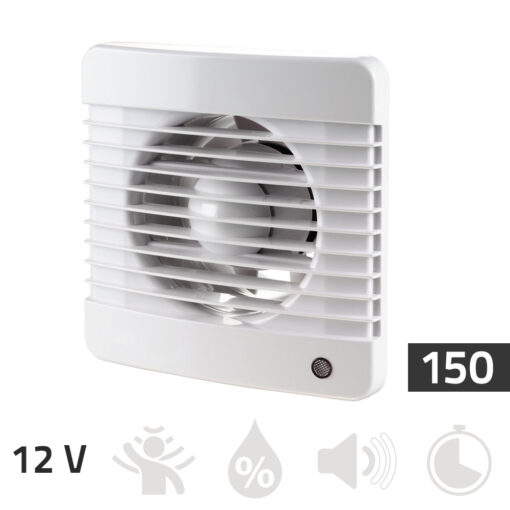 Bathroom fan 12V – on/off 150 mm Basic